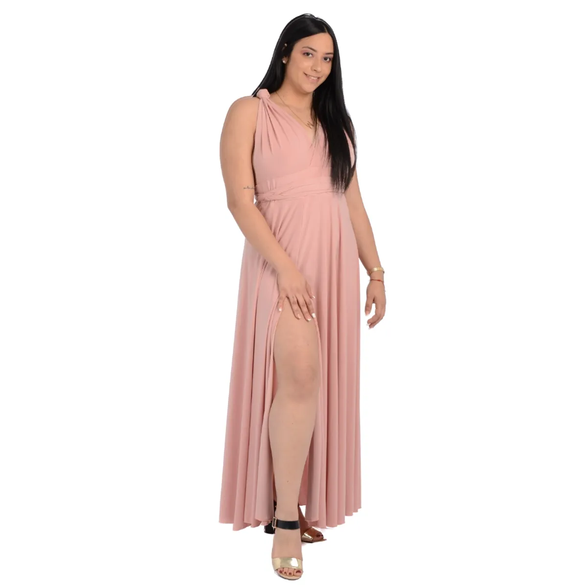 GENERICO - VESTIDO MULTIFORMA MULTIUSO IDEAL PARA FIESTA DAMA DE HONOR BODA