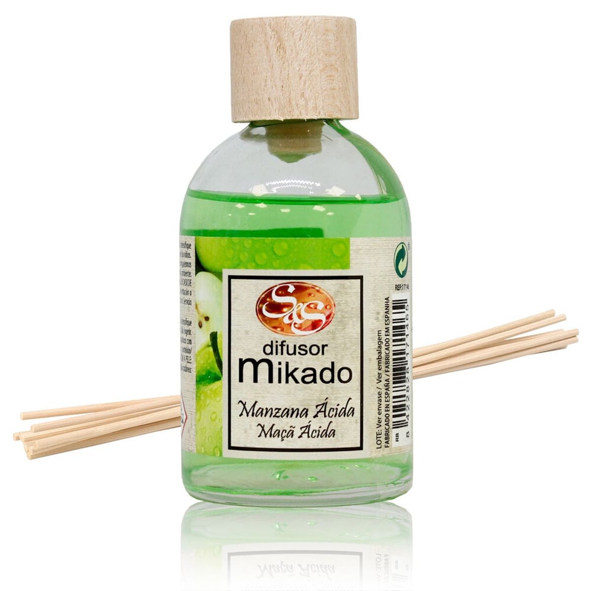 GENERICO - DIFUSOR MIKADO DE VARILLA MANZANA ACIDA 100ML