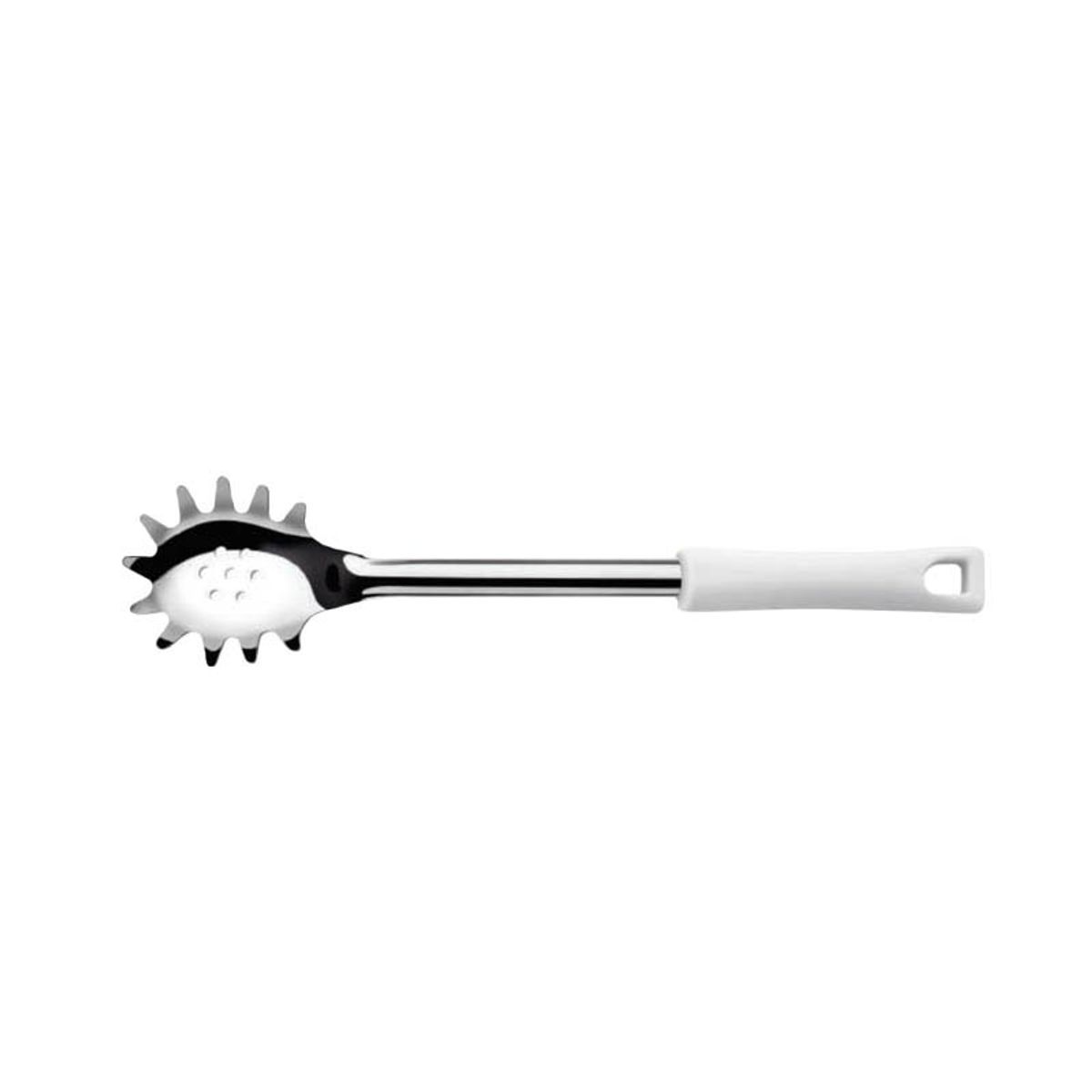 IMAHE - CUCHARA PASTA ACERO INOX 23CM MANGO BLANCO DURAFIO IMAHE