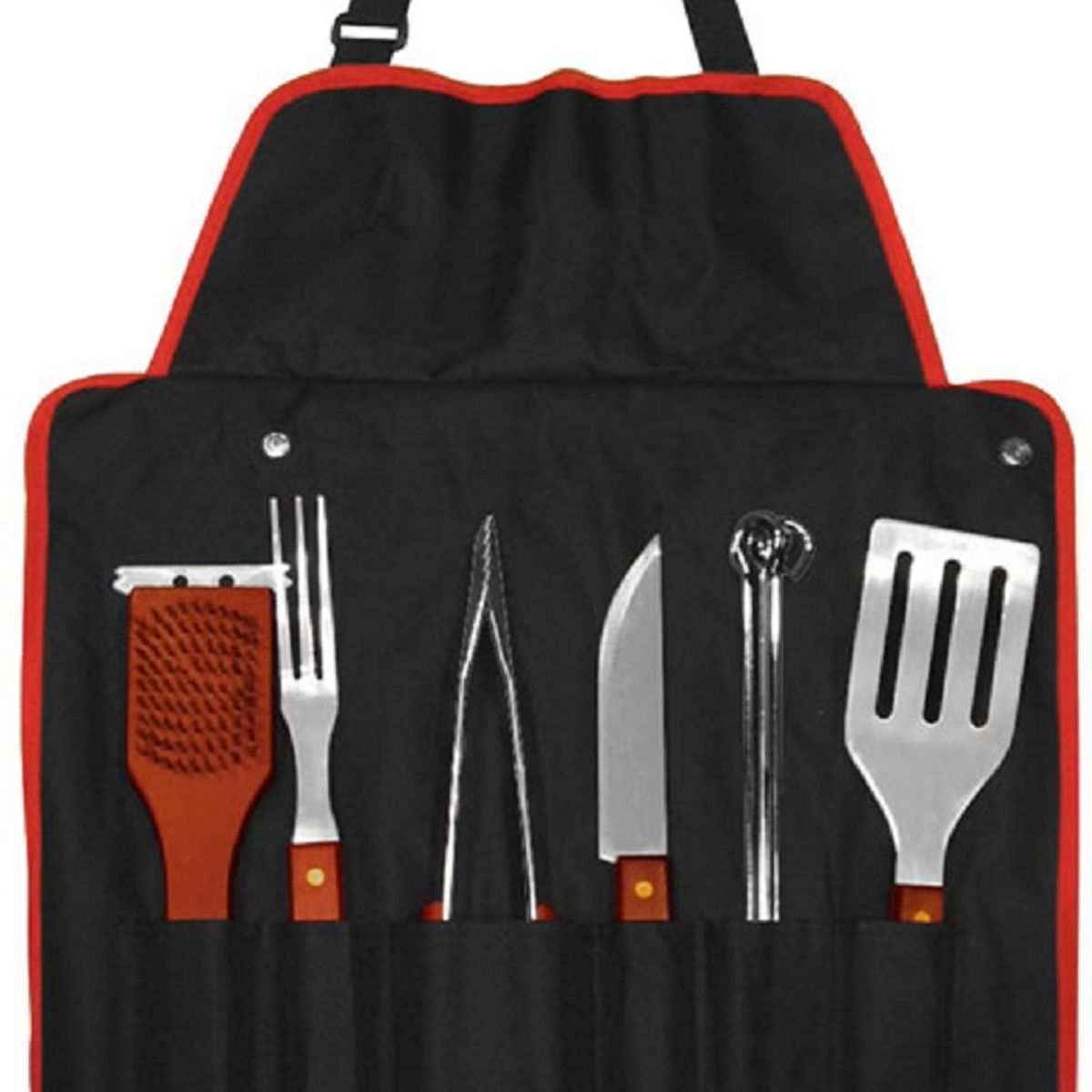 GENERICO - Set parrillero con delantal 9 herramientas