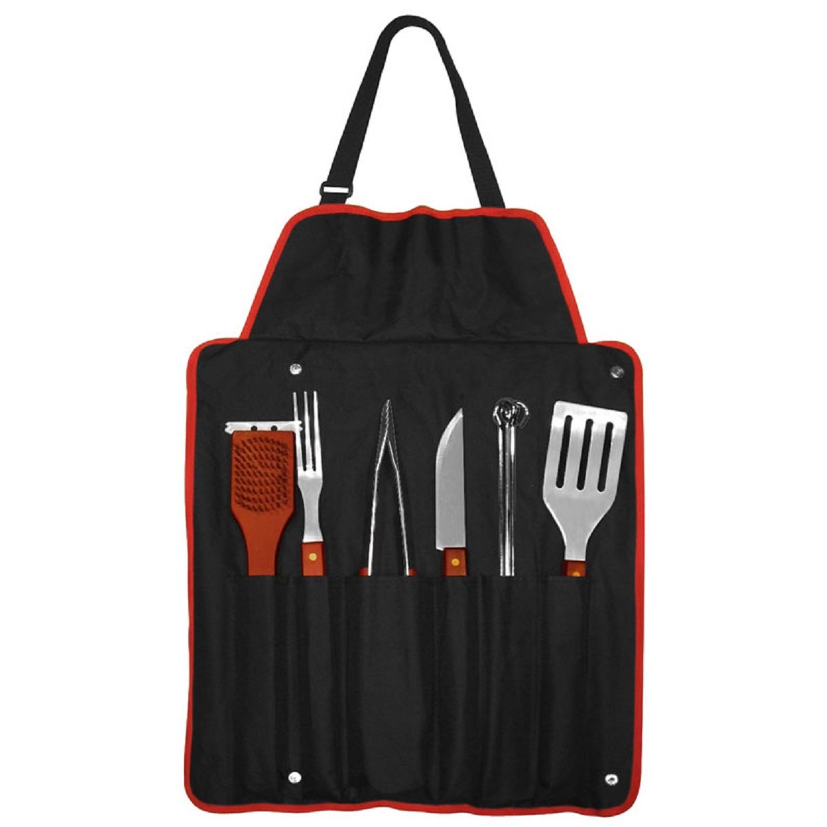 GENERICO - Set parrillero con delantal 9 herramientas