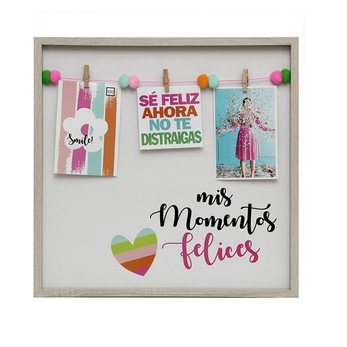 VGO - Marco 40X40 Con Frases Y Pinza Ppf4040 Nat Vgo