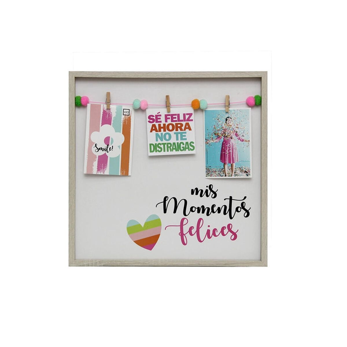 VGO - Marco 40X40 Con Frases Y Pinza Ppf4040 Nat Vgo