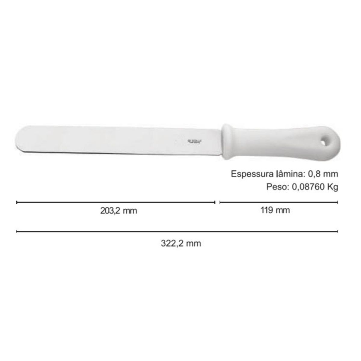 IMAHE - ESPATULA PASTELERA 20CM MANGO BLANCO IMAHE