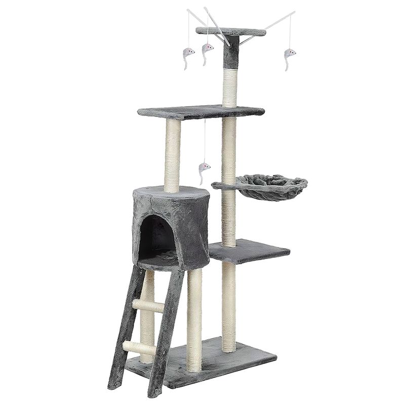 PETWOOW - Rascador para gatos con hamaca 135x55x36 cm