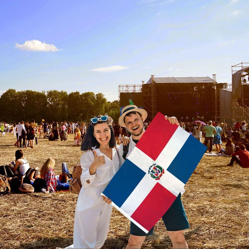 GENERICO - Bandera de Republica Dominicana  de 150cm x 90cm