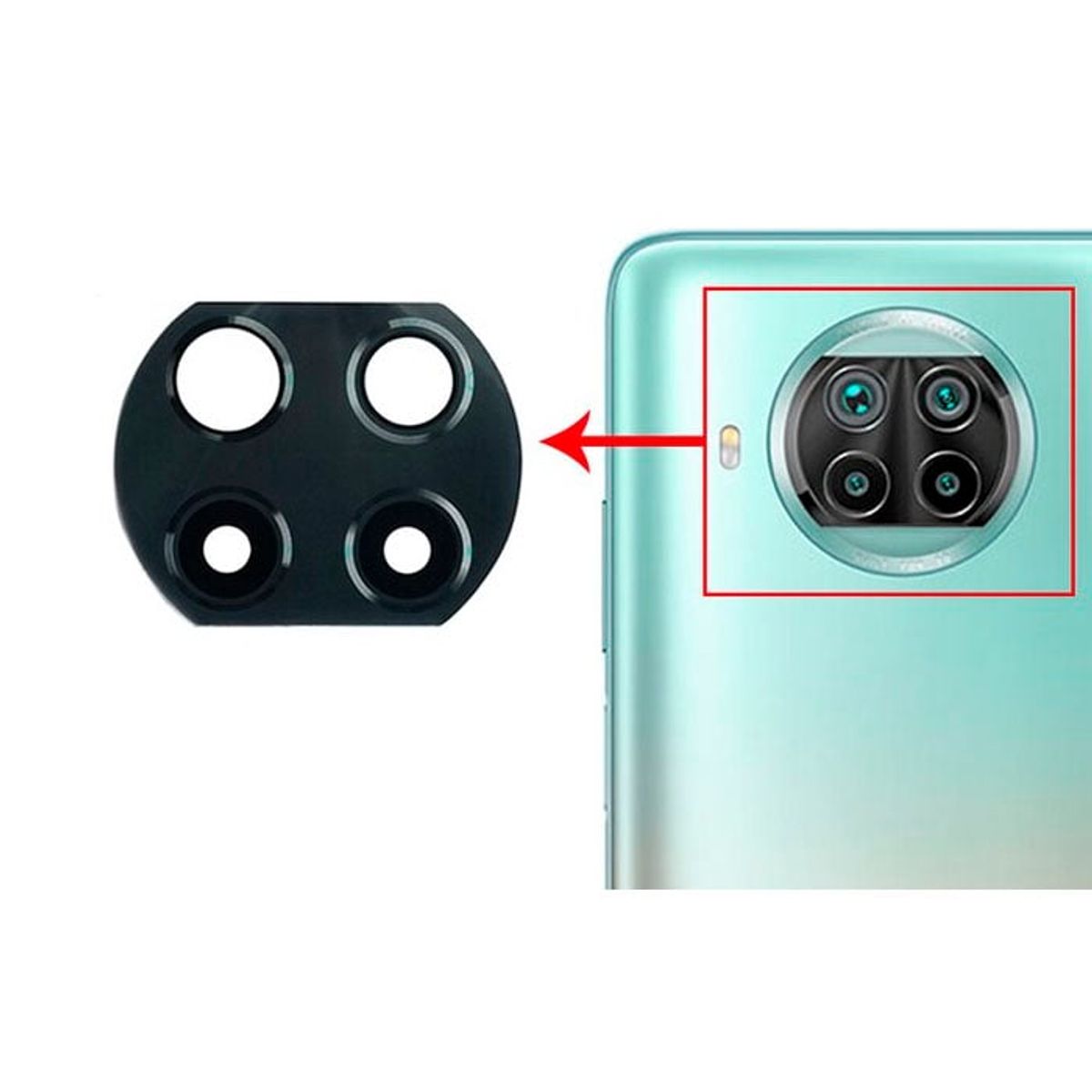 EON - Vidrio De Camara Trasera Para Xiaomi Mi 10t Lite