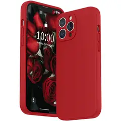 CELLBOX - Carcasa Silicona con Protector de Cámara para iPhone 14 Pro Max - Roja