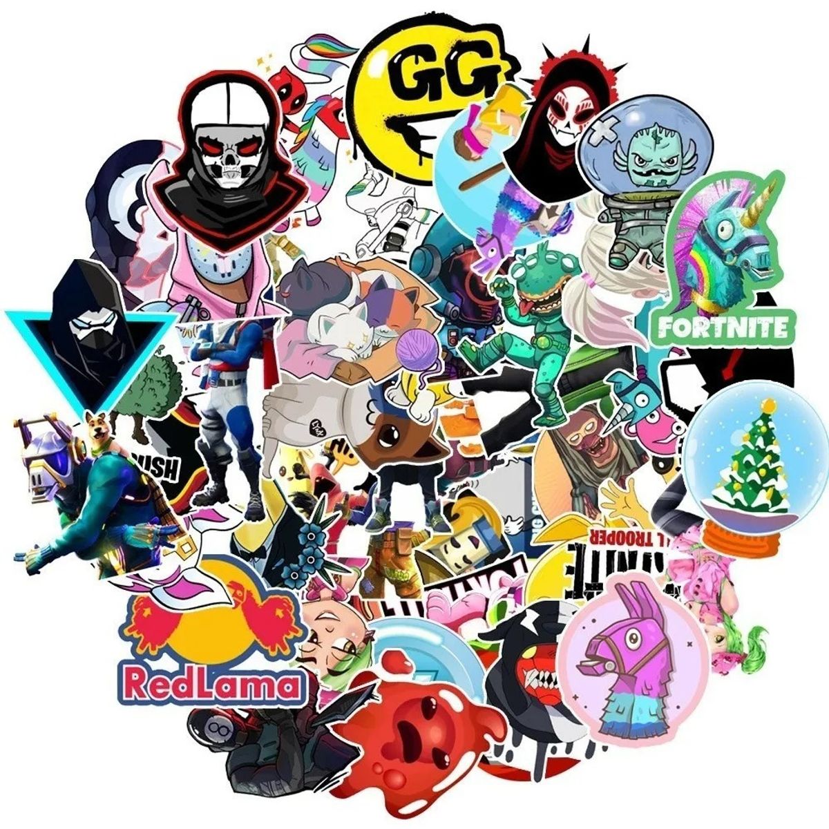 GARSIL - 50 Stickers Fortnite - Etiquetas Autoadhesivas