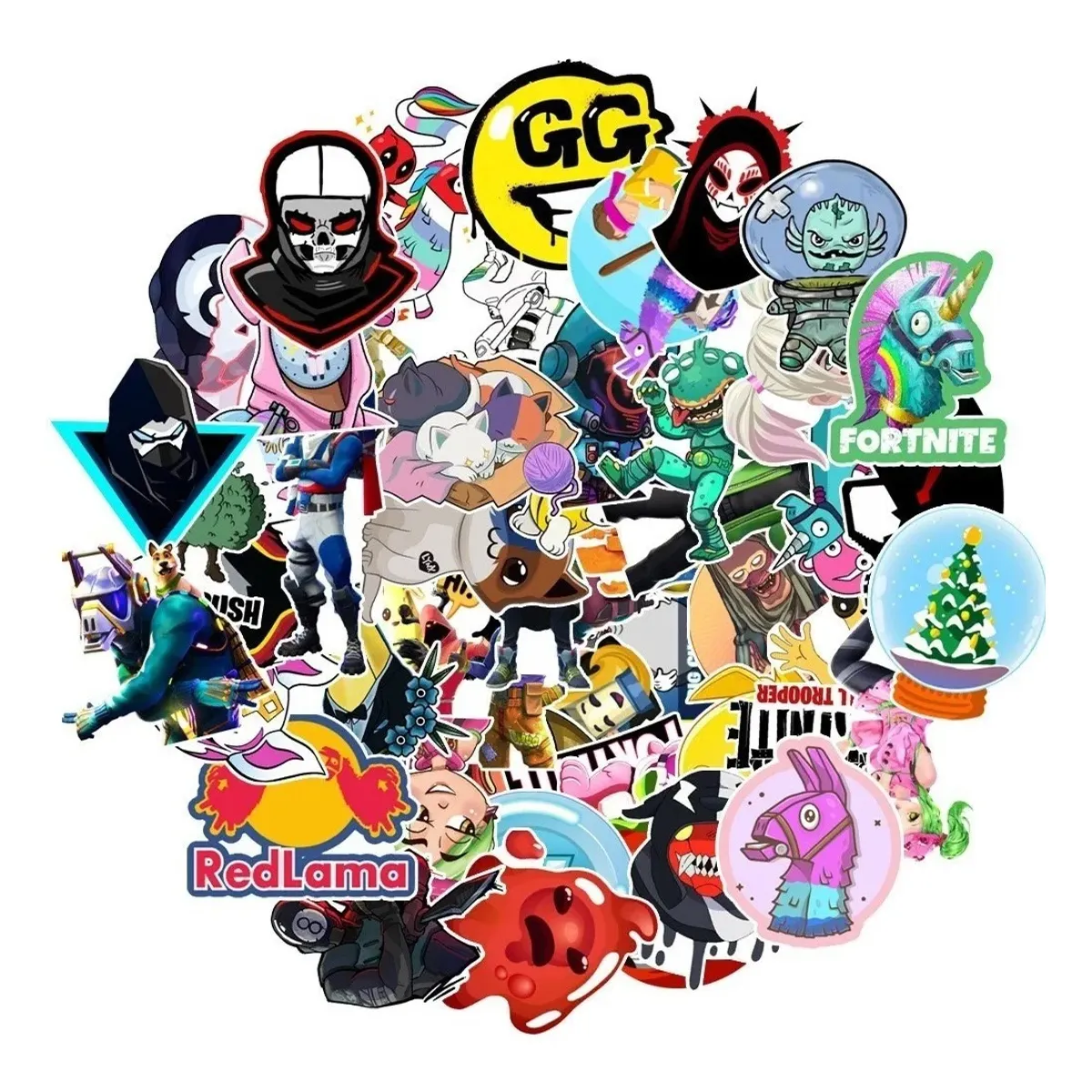 GARSIL - 50 Stickers Fortnite - Etiquetas Autoadhesivas