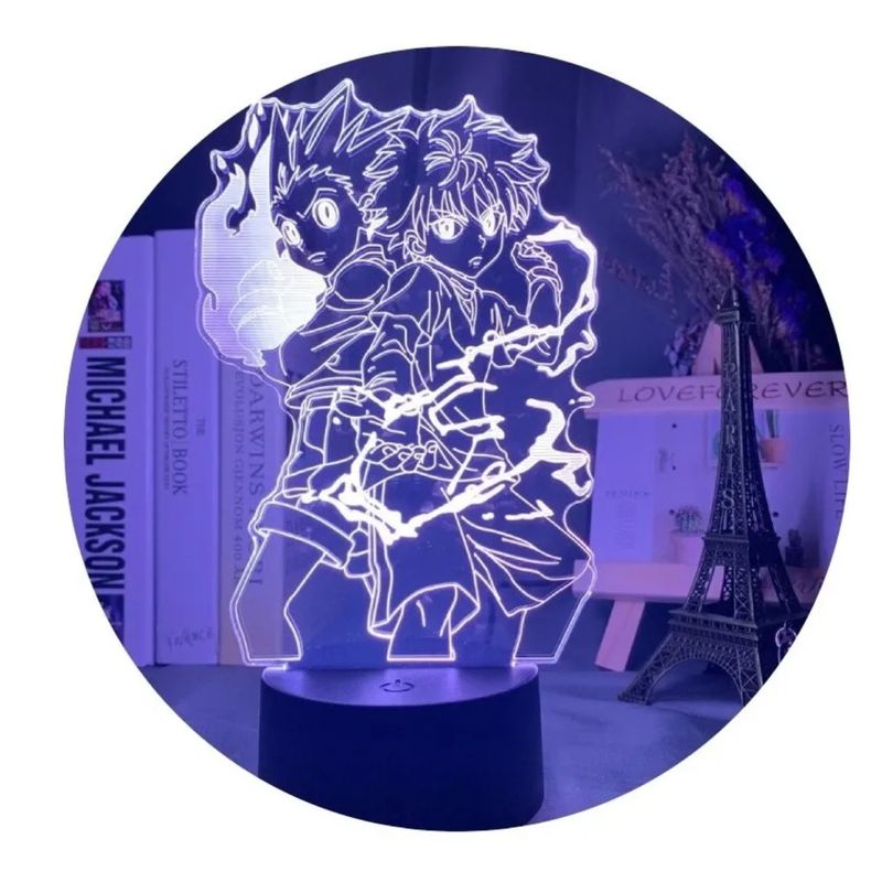 3DILUTION - Lámpara 3d Mesa Gon Killua Hunter X Hunter Base Negra