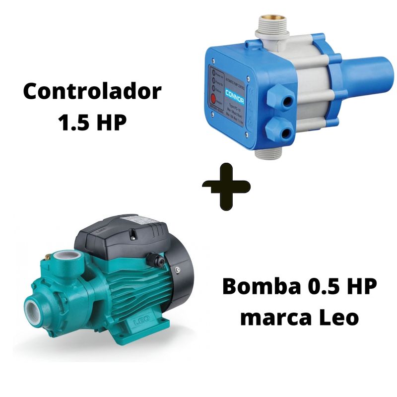 LEO - Bomba Agua Periferica Leo Apm37 0.5 Hp + Controlador 1.5 Hp