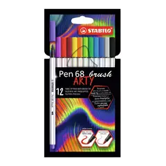 STABILO - Set 12 marcadores punta pincel pen 68 brush Arty