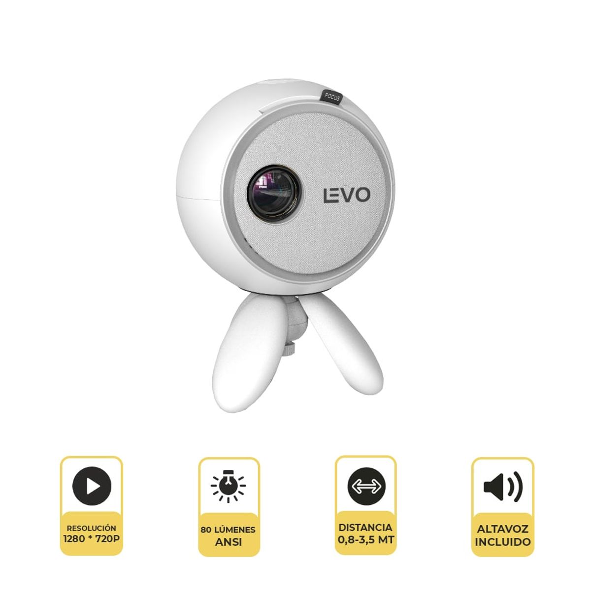 LEVO - Proyector LED Portátil Focus Mini HD Levo