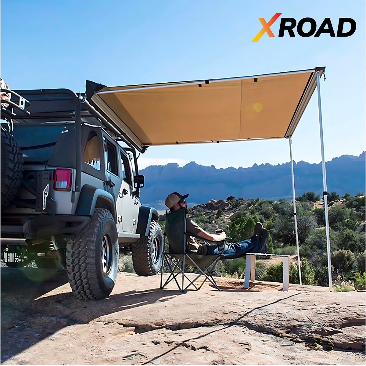 XROAD - Toldo Camping Lateral Para Auto Techo Xroad