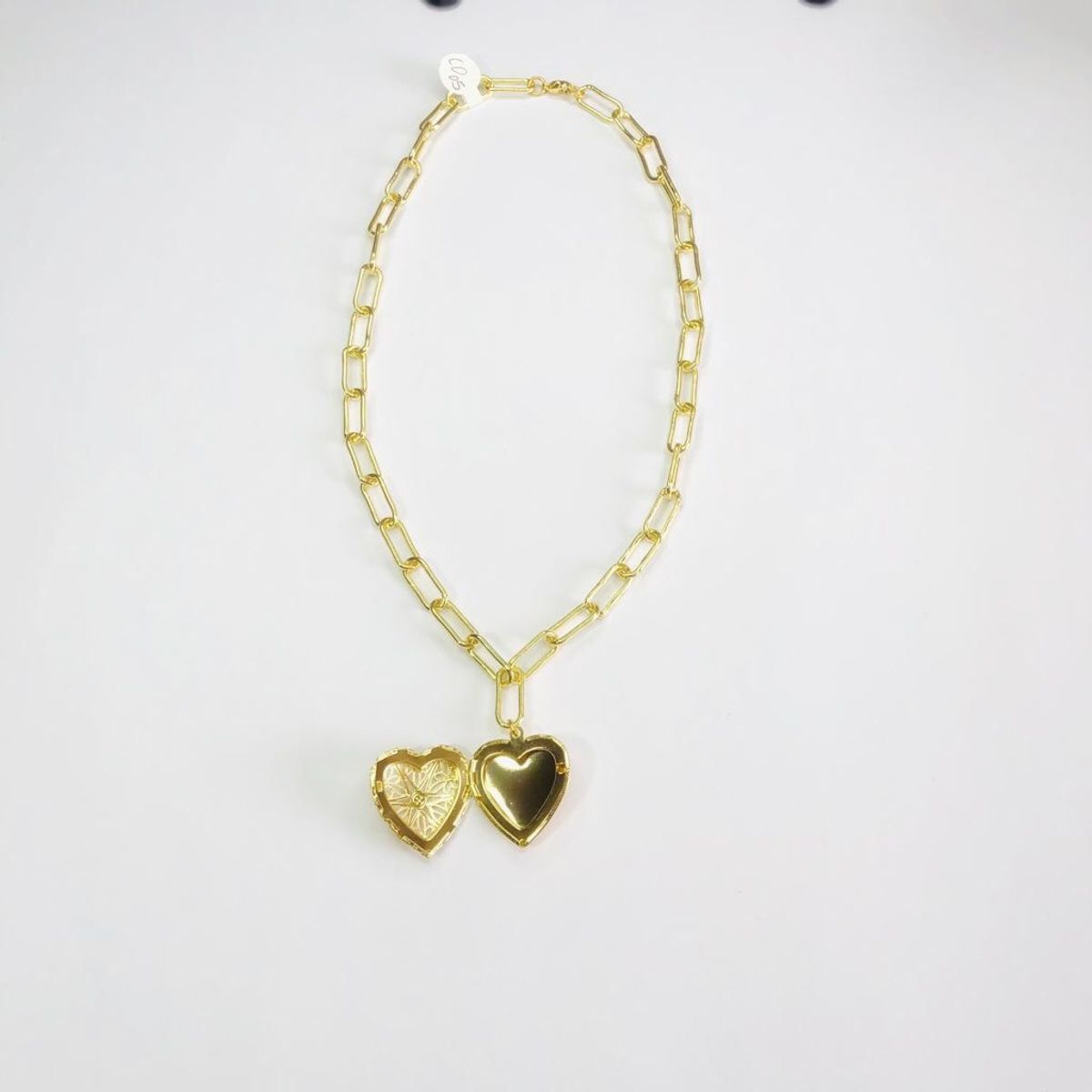 GENERICO - Collar Baño de Oro Relicario Corazon