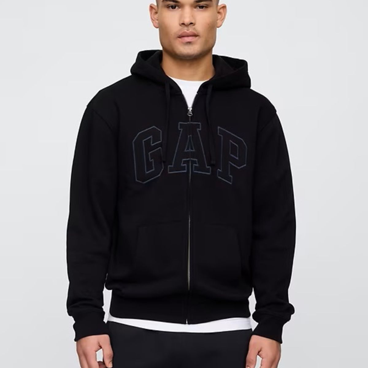 GAP - Poleron Logo Con Cierre Negro GAP