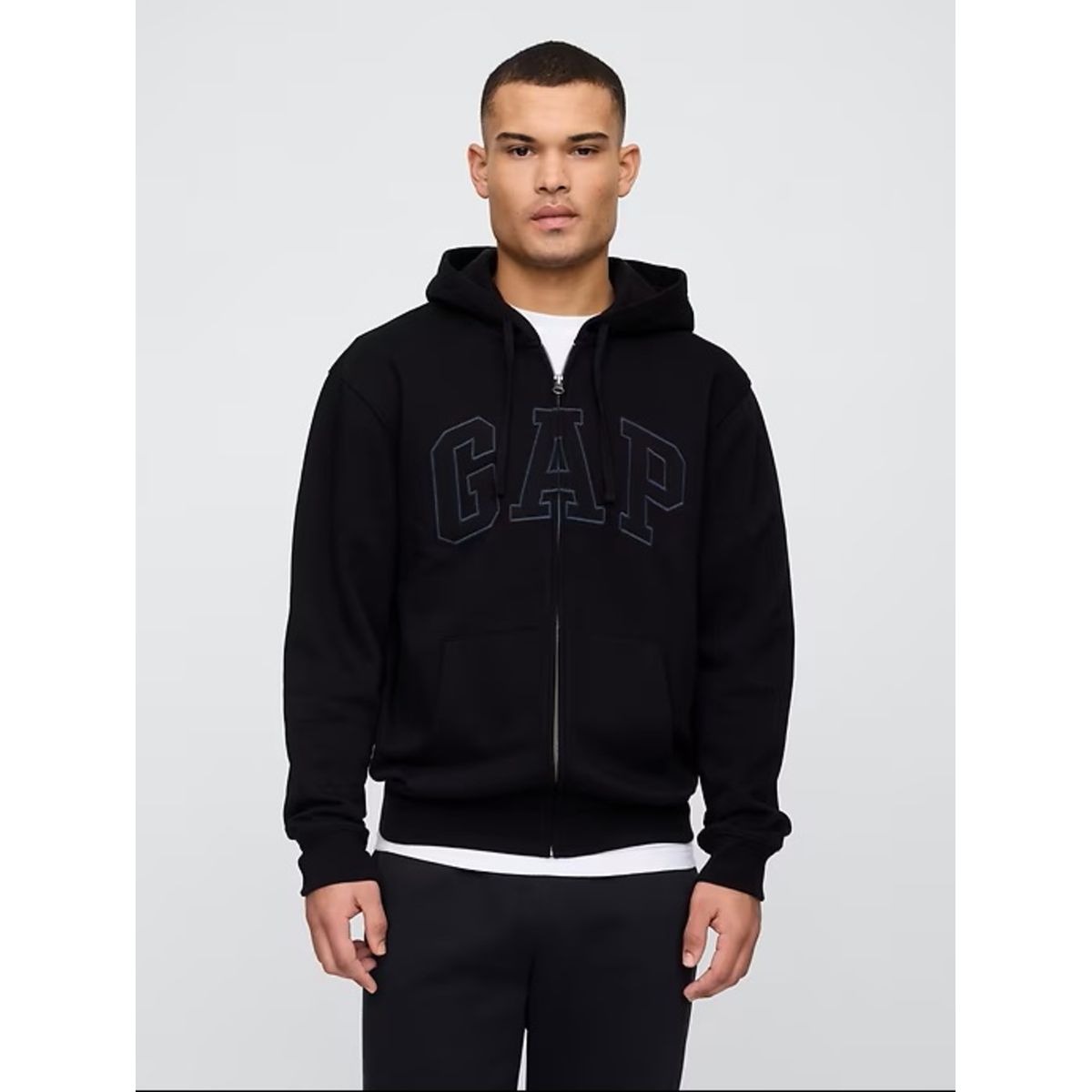 GAP - Poleron Logo Con Cierre Negro GAP