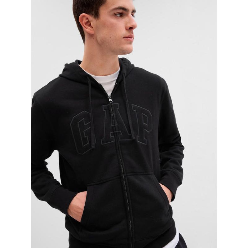 GAP - Poleron Logo Con Cierre Negro GAP