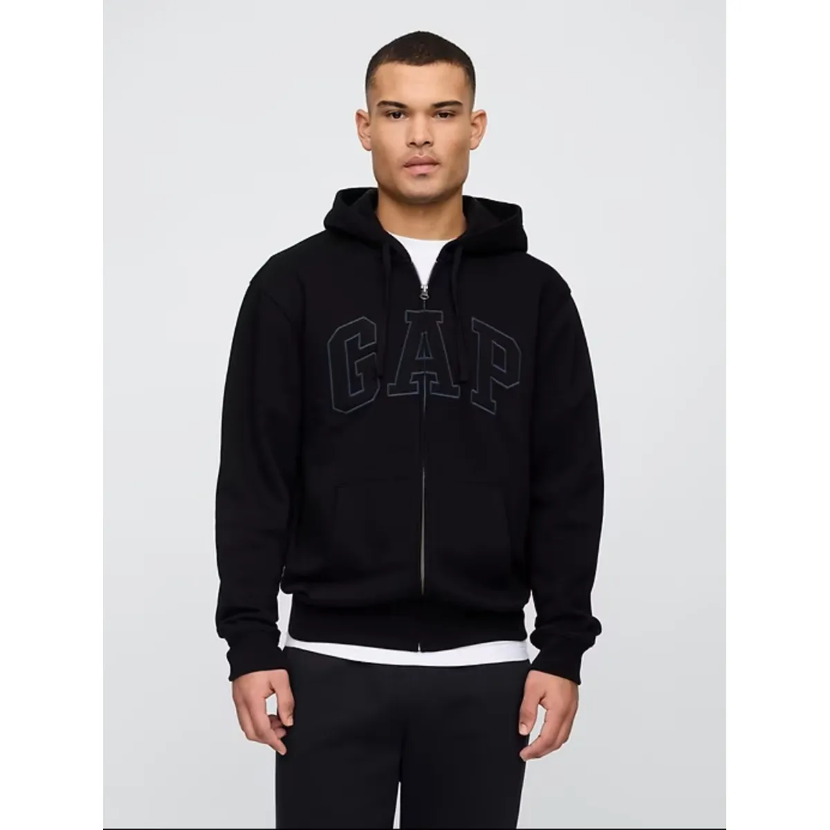GAP - Poleron Logo Con Cierre Negro GAP