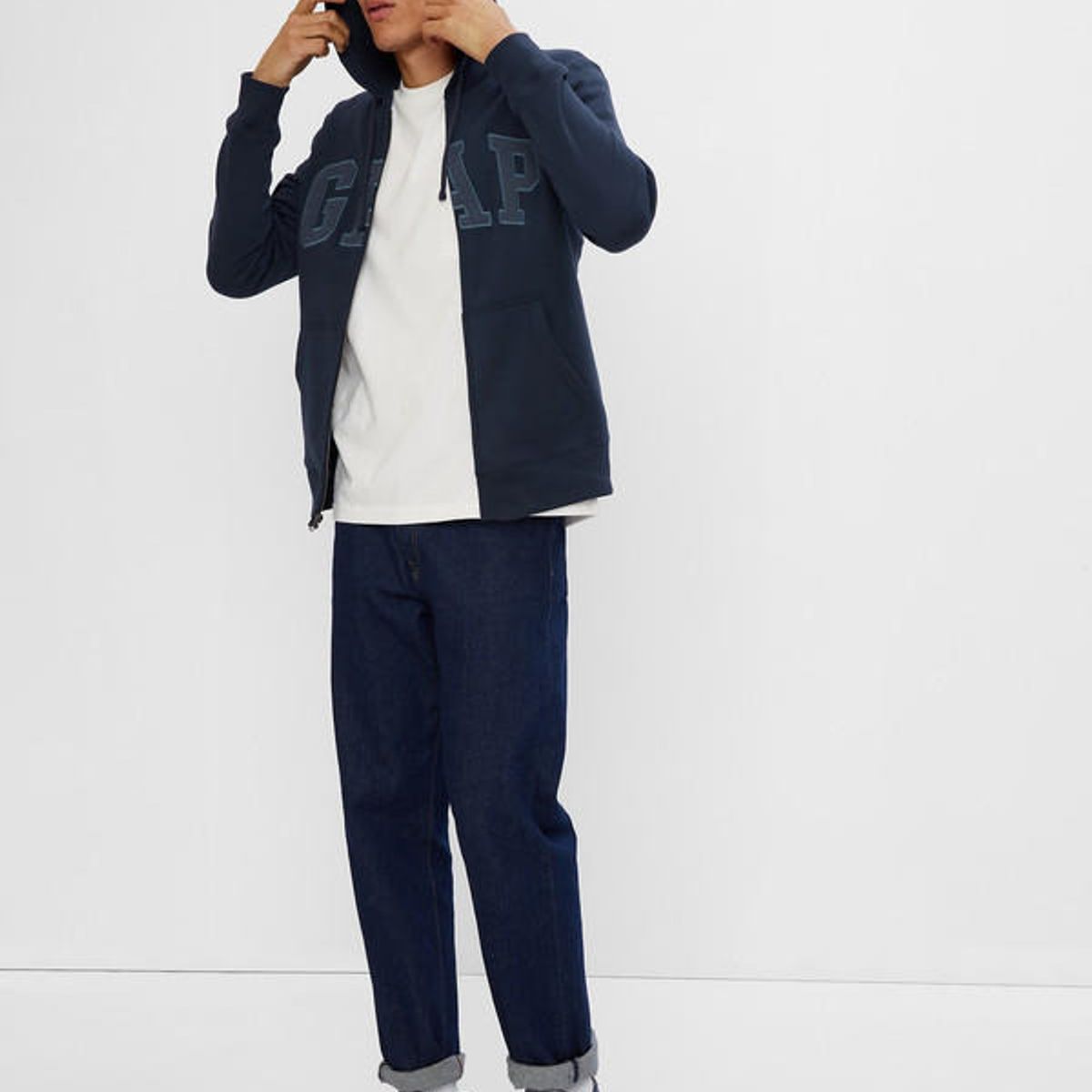 GAP - Poleron Logo Con Cierre Azul GAP