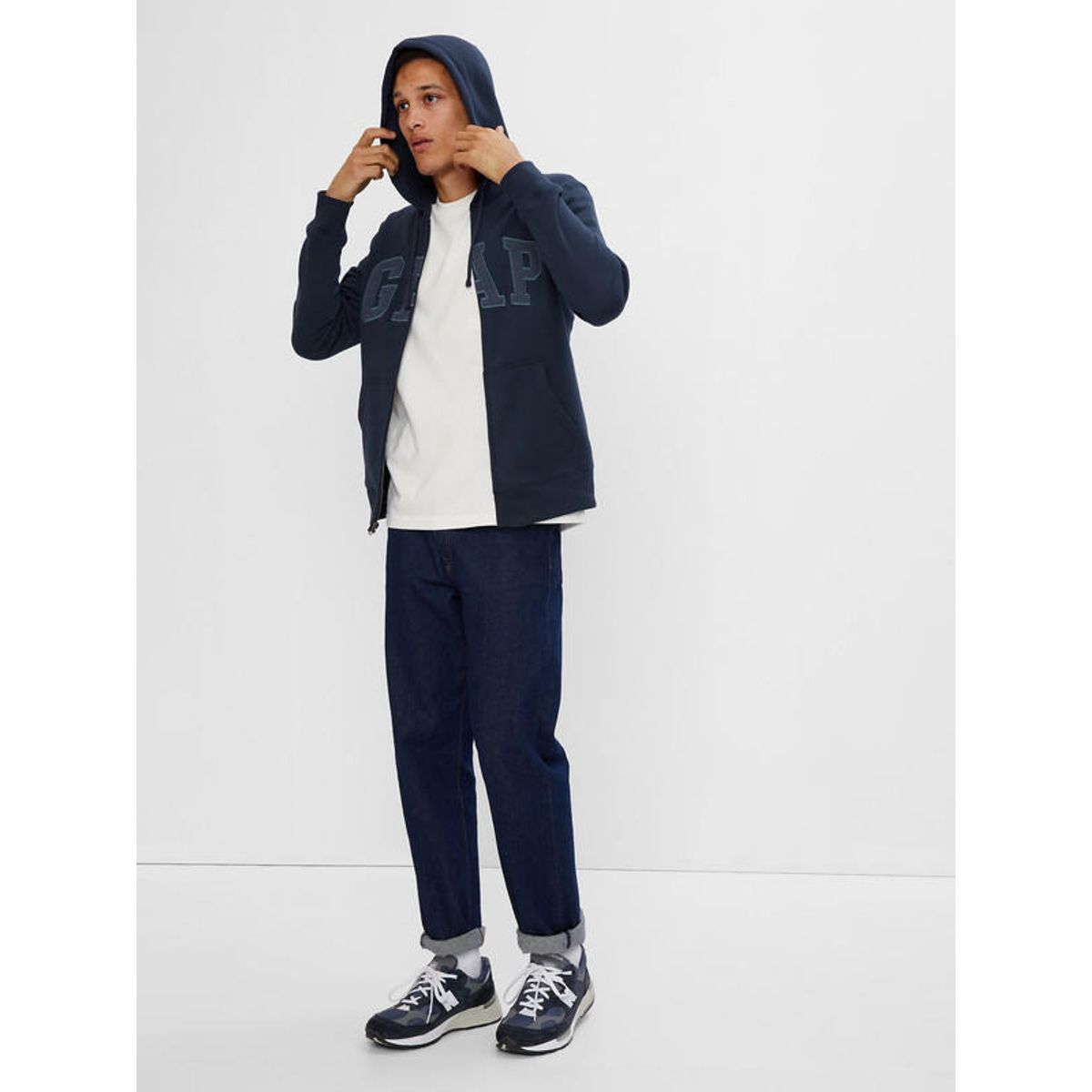 GAP - Poleron Logo Con Cierre Azul GAP