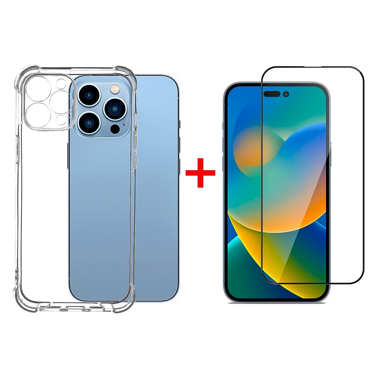 GENERICO - Carcasa Para iPhone 14 PRO MAX Y Lamina Vidrio Completa