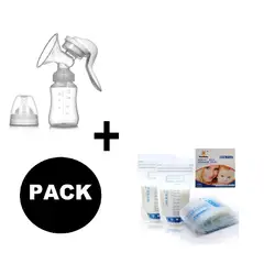 GENERICO - Extractor De Leche Manual con 30 Bolsas De Leche