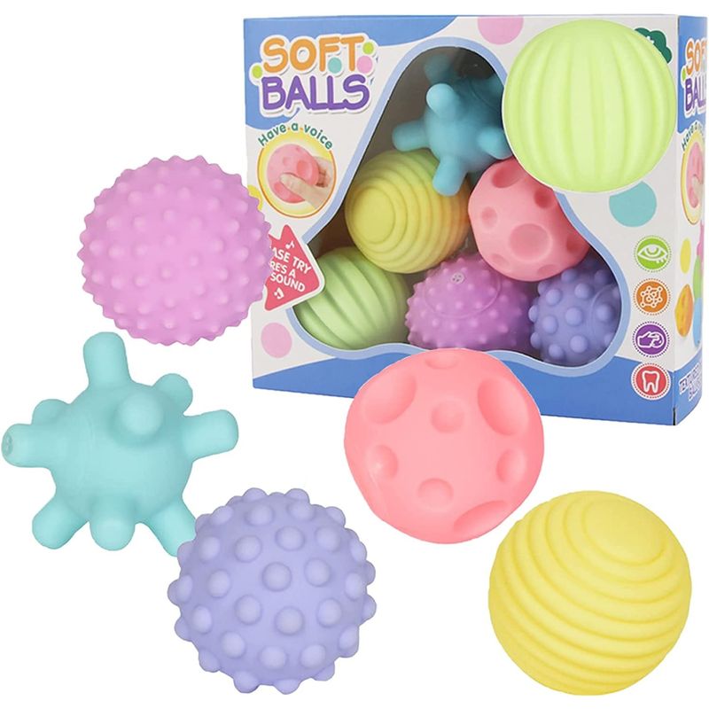 GENERICO - Set 6 Pelotas Sensoriales Aprendizaje Para Bebé