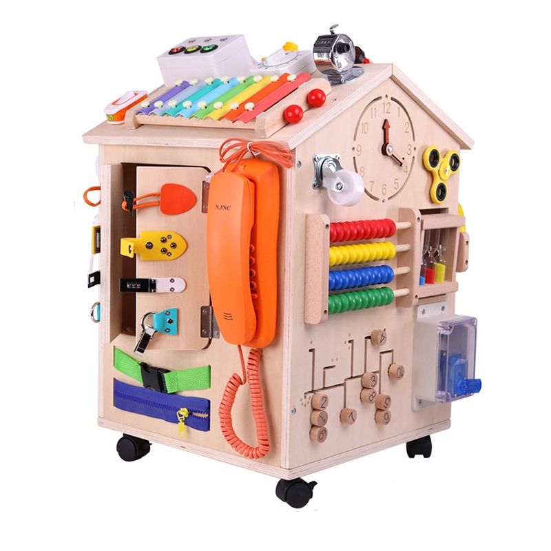 PELLITOS - CUBO EDUCATIVO MONTESSORI DE MADERA MULTI ACTIVIDAD