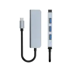 CRUSEC - Expansión Adaptador Cable Tipo C Cargador USB 4 Puertos