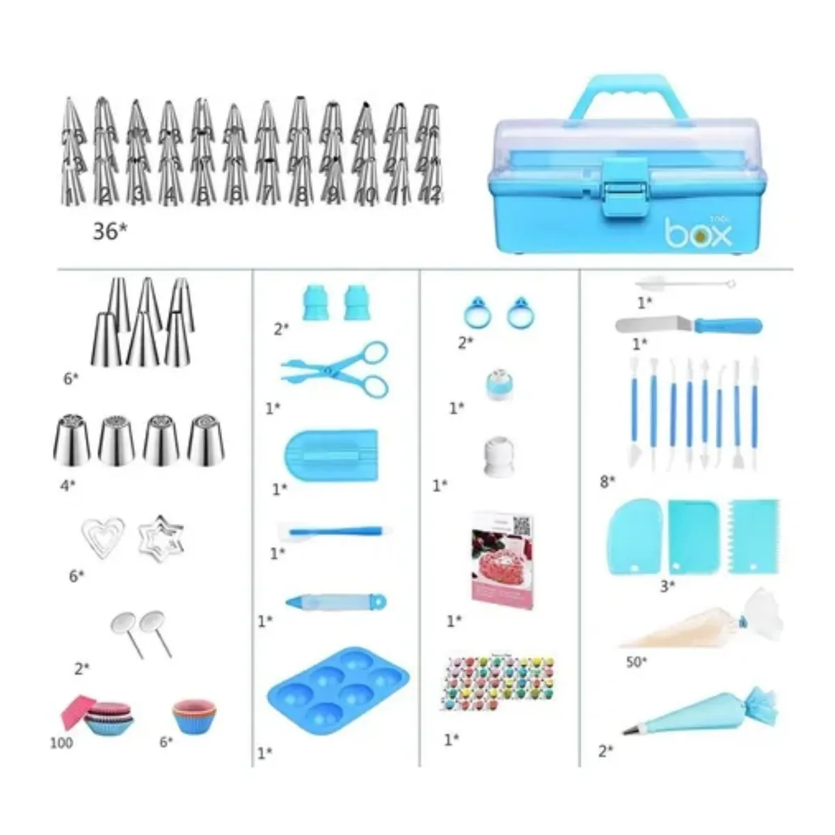 CRUSEC - Set De Repostería 236 piezas Cupcakes Pasteles Emprendedor