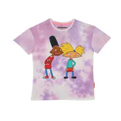 NICKELODEON - POLERA MANGA CORTA HEY ARNOLD TIE DYE.