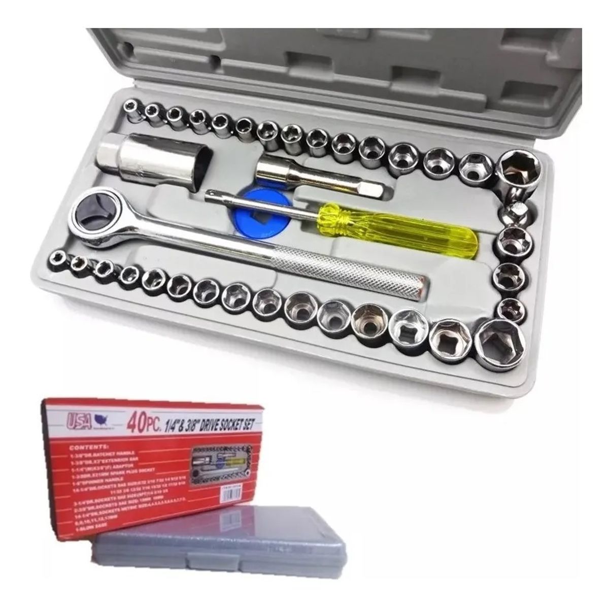 GENERICO - Juego Dados De 40 Piezas Set Herramientas Mecanico 1/2