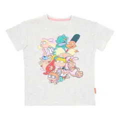 NICKELODEON - POLERA MANGA CORTA NICK 90 GRIS MELANGE
