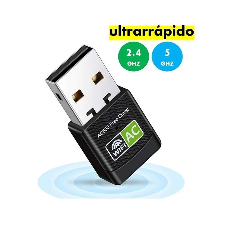GENERICO - Antena Adaptador Usb Wifi Ultra Rápido Dual Band 24g 5g