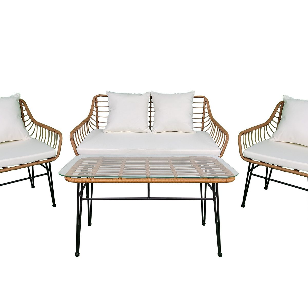 EL BARCO - JUEGO LIVING TERRAZA RATTAN UBUD 4 PERSONAS