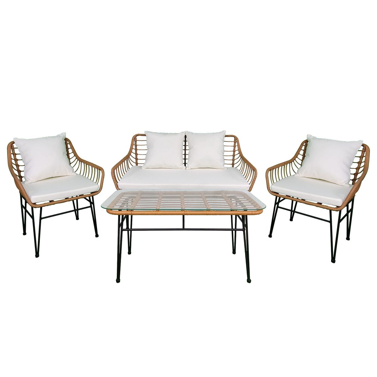 EL BARCO - JUEGO LIVING TERRAZA RATTAN UBUD 4 PERSONAS