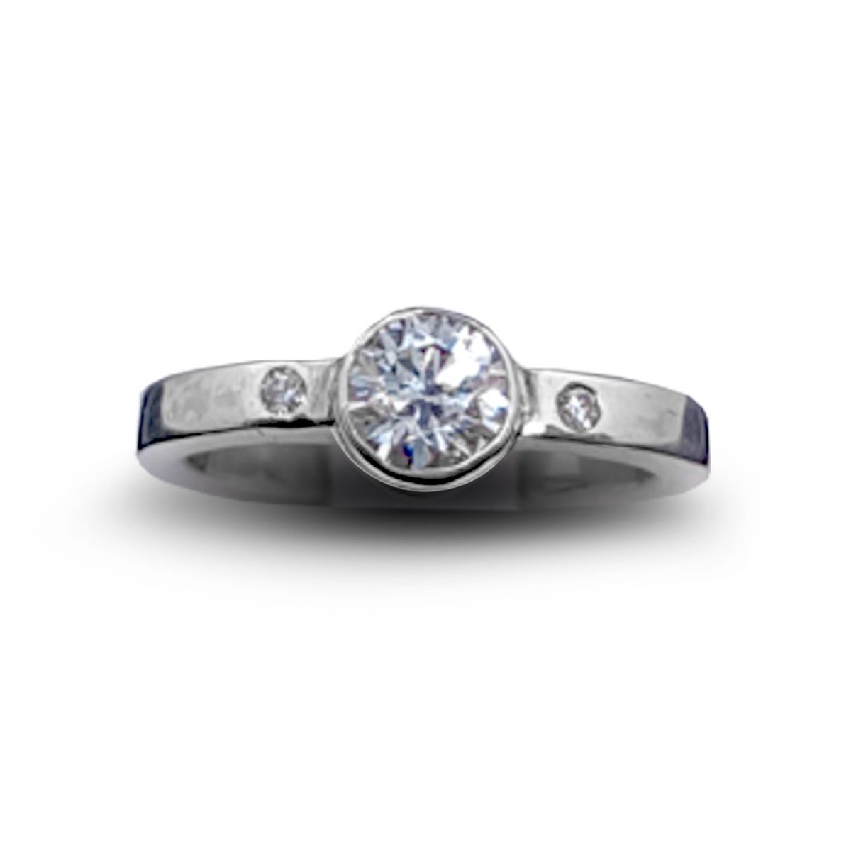 BENNAV ORFEBRES - Anillo Plata 950 cristal central y lateral