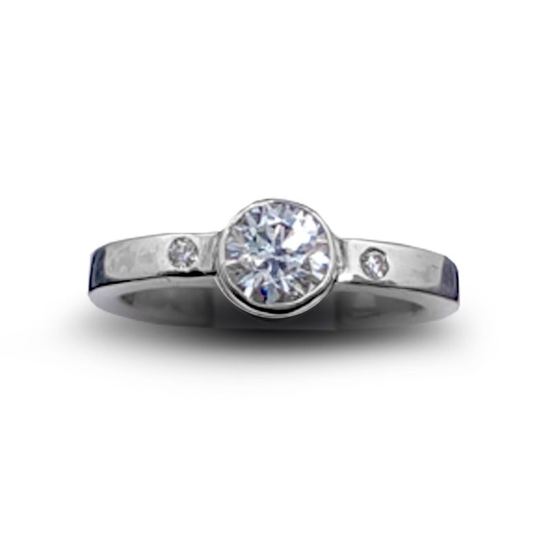 BENNAV ORFEBRES - Anillo Plata 950 cristal central y lateral