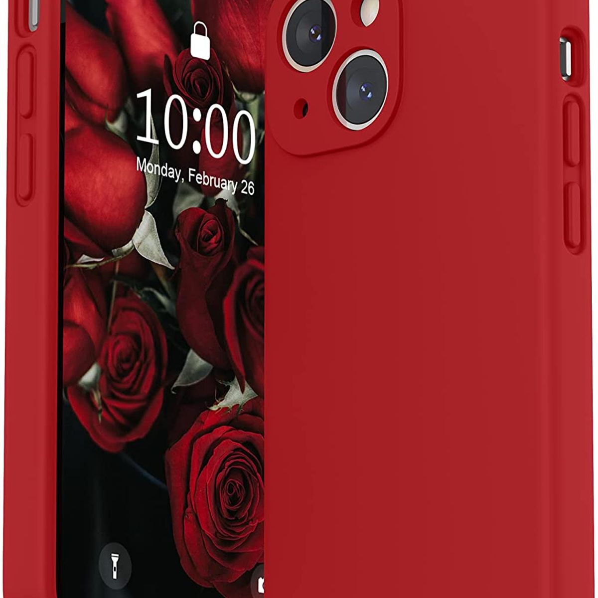 CELLBOX - Carcasa de Silicona con Protector de Cámara para iPhone 14 Plus - Roja