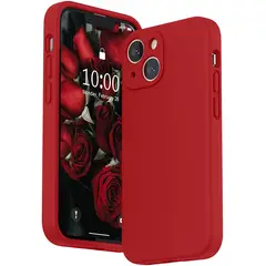 CELLBOX - Carcasa de Silicona con Protector de Cámara para iPhone 14 Plus - Roja