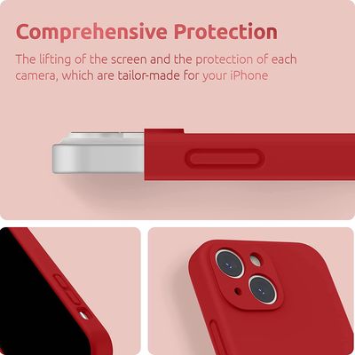 Imagen 2 del producto Carcasa de Silicona con Protector de Cámara para iPhone 14 Plus - Roja
