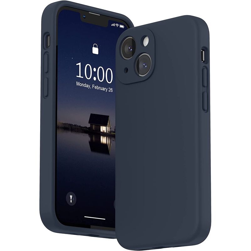 CELLBOX - Carcasa de Silicona con Protector de Cámara para iPhone 14 Plus - Azul