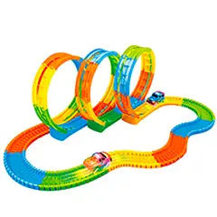 GENERICO - Autopista Flexible Luminosa Didáctica Pila Niños 212 Piezas