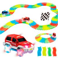 Autopista Luminosa Flexible Didáctica 132 piezas Led Niños