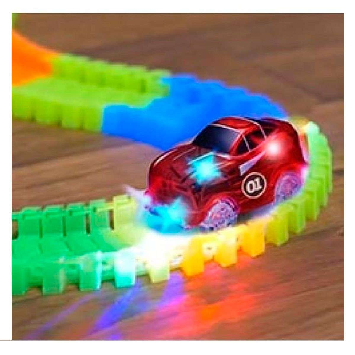 GENERICO - Autopista Luminosa Flexible Didáctica 132 piezas Led Niños