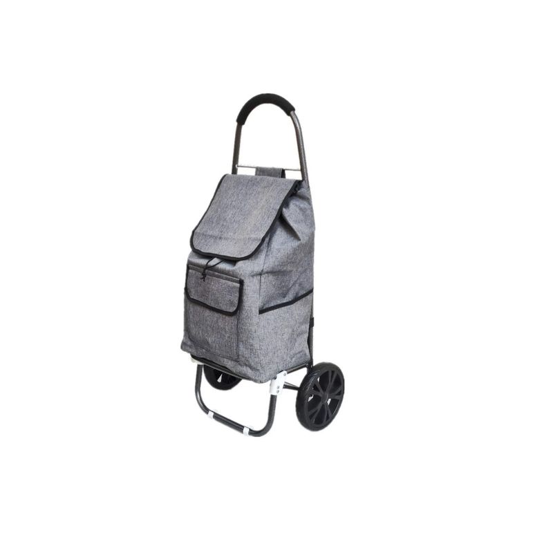 GENERICO - Carro De Compras Plegable Tela Impermeable Gris