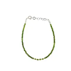 ML JOYAS - Pulsera agata verde con bolitas de plata