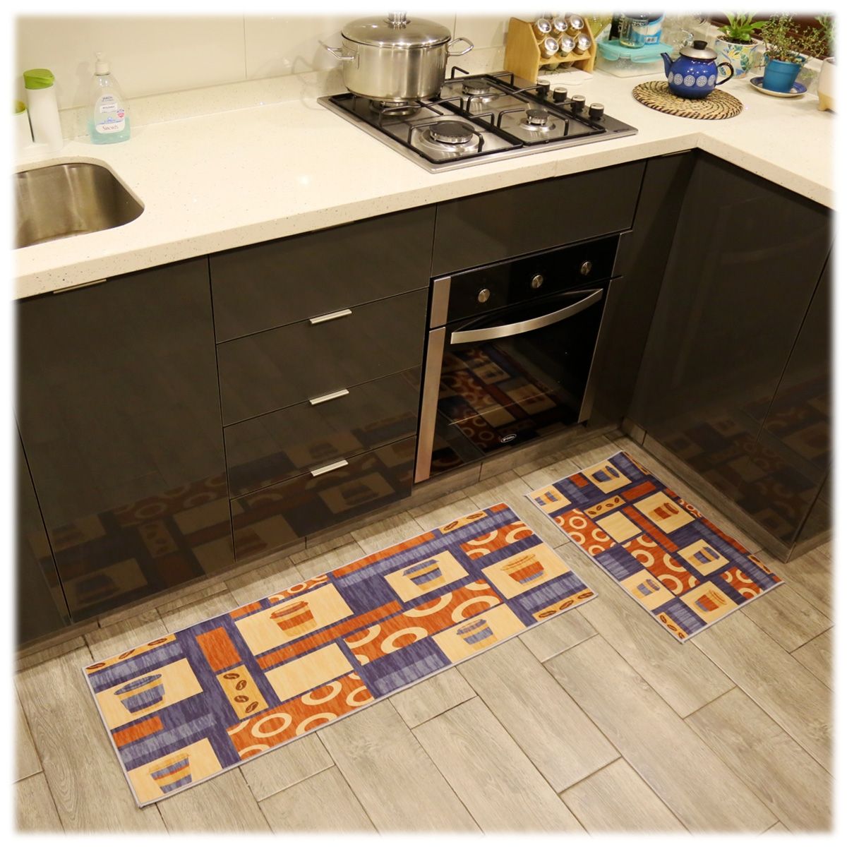 GENERICO - 2 Alfombra cocina baño antideslizante  de 40 cm x 60 cm / 40 cm x 120 cm